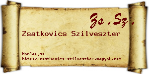 Zsatkovics Szilveszter névjegykártya