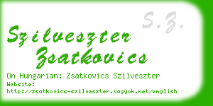 szilveszter zsatkovics business card